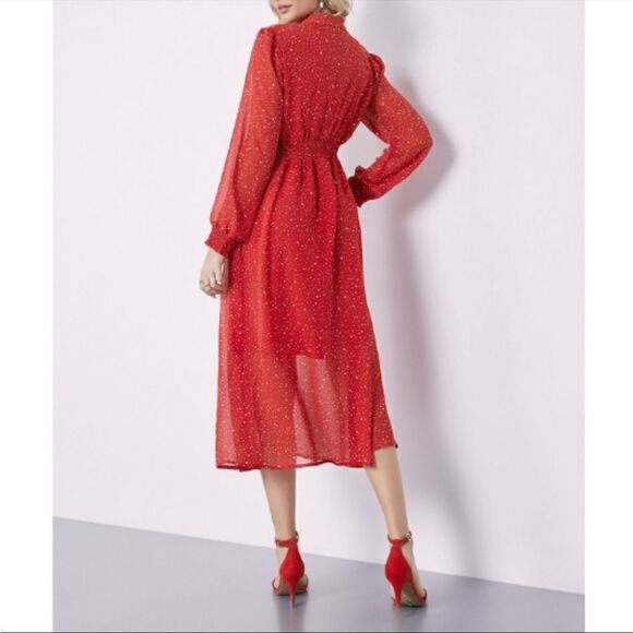 Suzanne Betro‎ Red and Ivory Polka Dot Button Front Dress XL - Picture 11 of 12